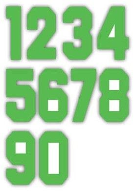 Nažehľovací čísla na dresy sada - zelená výška 75 cm